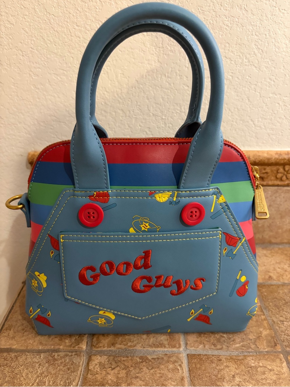Loungefly Chucky Good Guys Overalls Cosplay Crossbody Bag